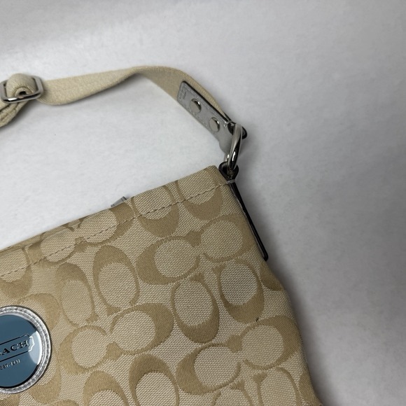 Coach Y2K Khaki Logo Color Block Stripe Crossbody Bag F17441 Adjustable Strap - Picture 7 of 12